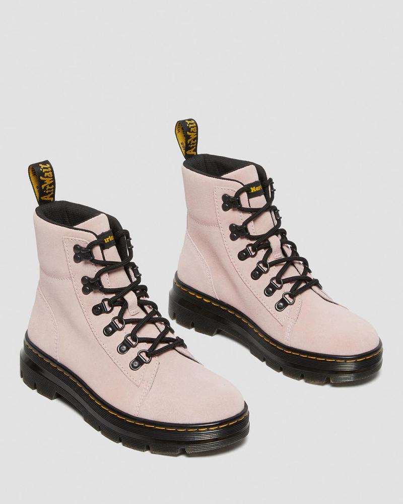 Dr Martens Combs Women Ruskind Ankelstøvler Dame Lyserød | DK 55PJJ